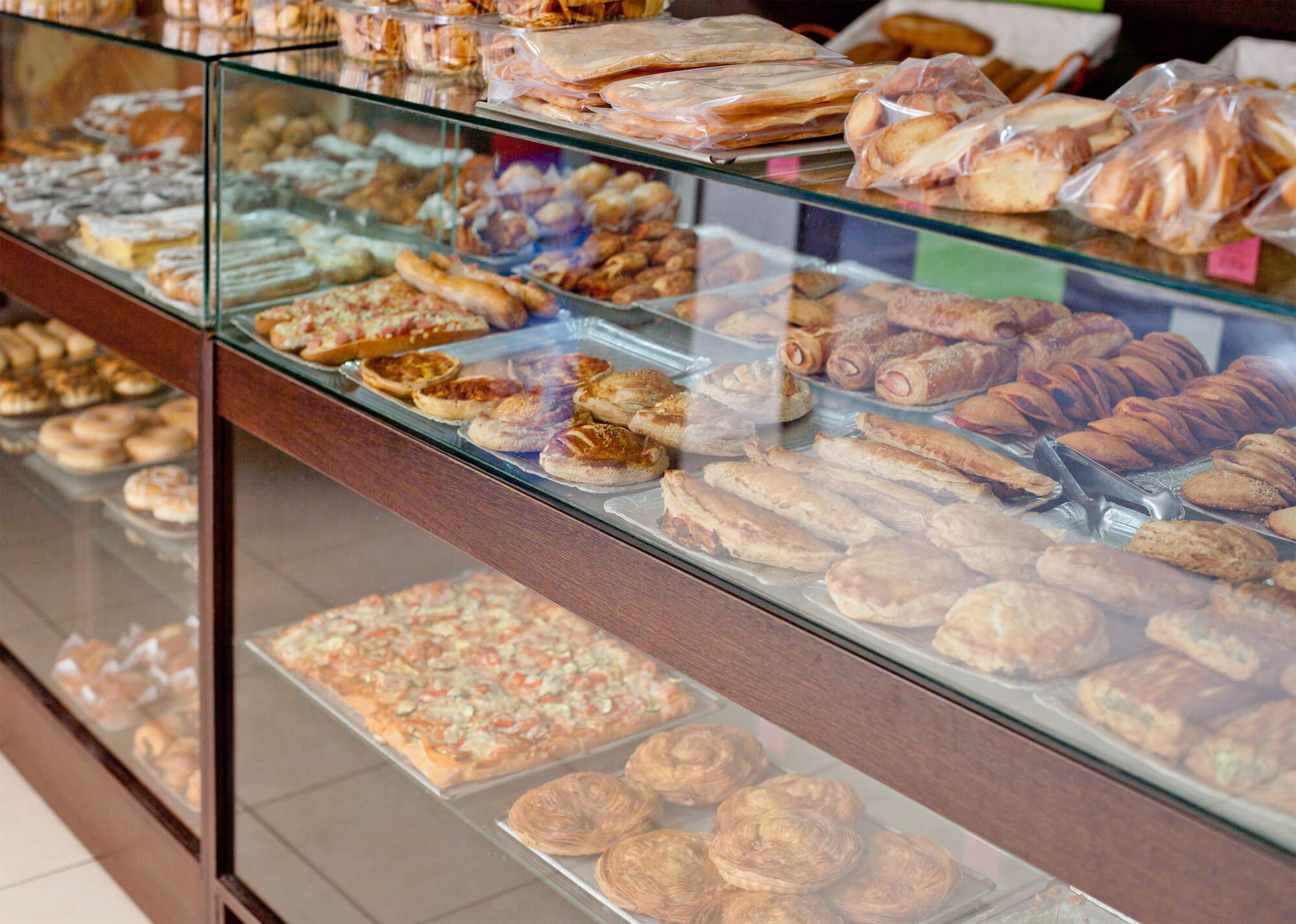 Vitrine de padaria atraente